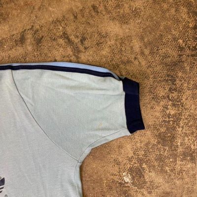 Adidas T-Shirt Trefoil 90s Graphic USA Sports Tee, Baby Blue, Mens Small 4