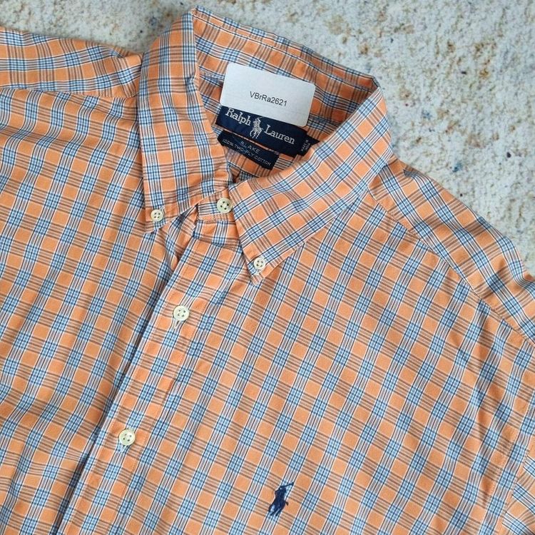 RALPH LAUREN OXFORD SHIRT CHECK - Orange - Size L image 2