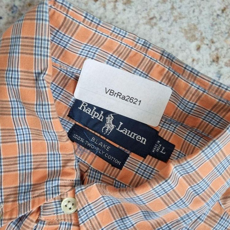 RALPH LAUREN OXFORD SHIRT CHECK - Orange - Size L image 3