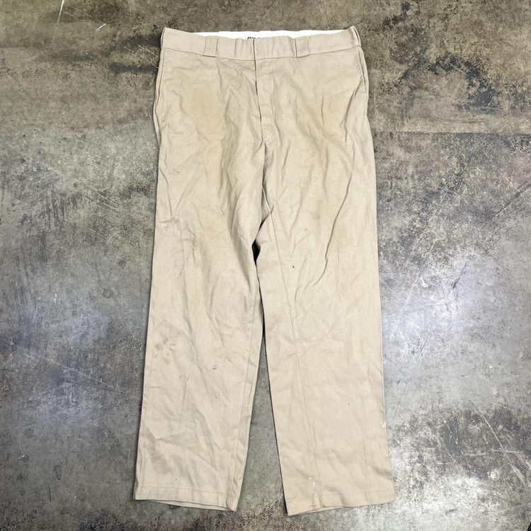 Dickies Trousers Original Fit Carpenter Workwear Pants, Beige, Mens 38