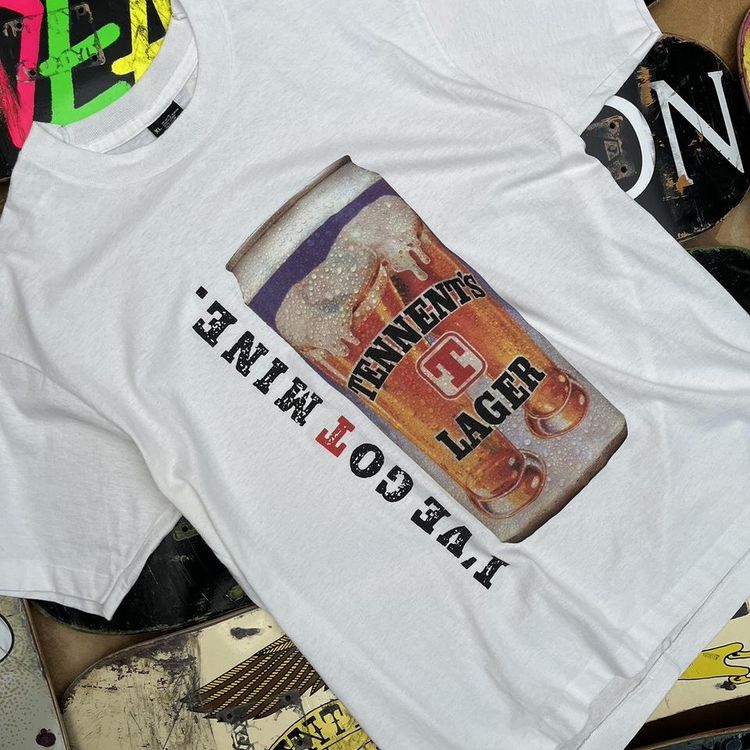 Screen Stars Single Stitch T Shirt, Tennents Lager Vintage Beer Graphic in White product image