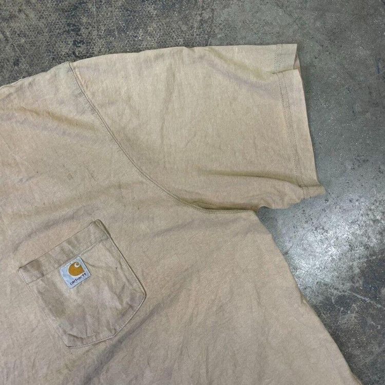 Carhartt T-Shirt Y2K Short Sleeve Pocket Workwear Tee, Beige, Mens XXL 3
