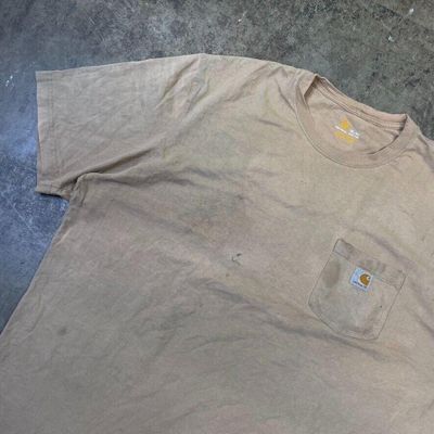 Carhartt T-Shirt Y2K Short Sleeve Pocket Workwear Tee, Beige, Mens XXL 4