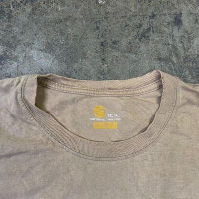 Carhartt T-Shirt Y2K Short Sleeve Pocket Workwear Tee, Beige, Mens XXL 5
