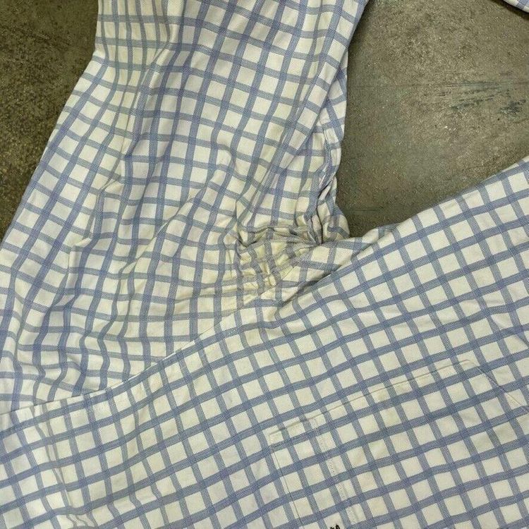 Lacoste Dress Shirt 90s Checkered Button Down Top, Blue, Mens 2XL imagen 8