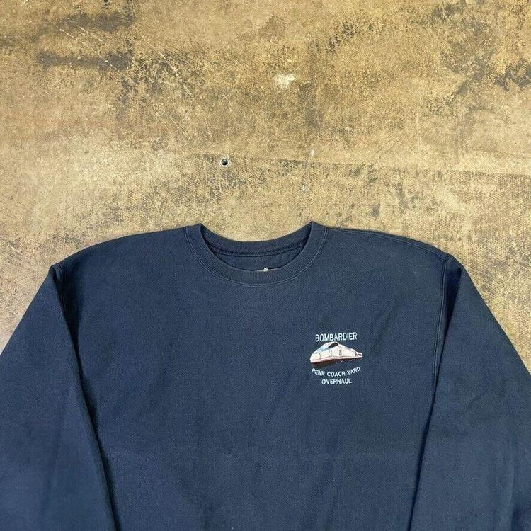 Champion Sweatshirt 90s Reverse Weave Vintage Sports Jumper, Navy, Mens 2XL 2