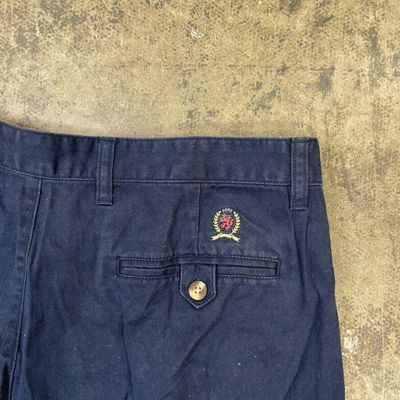 Tommy Hilfiger Shorts Canvas 90s Vintage Summer Bottoms, Navy, Mens 36 4