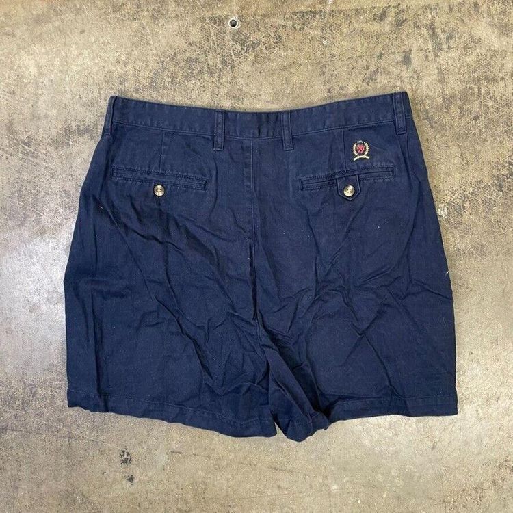 Tommy Hilfiger Shorts Canvas 90s Vintage Summer Bottoms, Navy, Mens 36 2