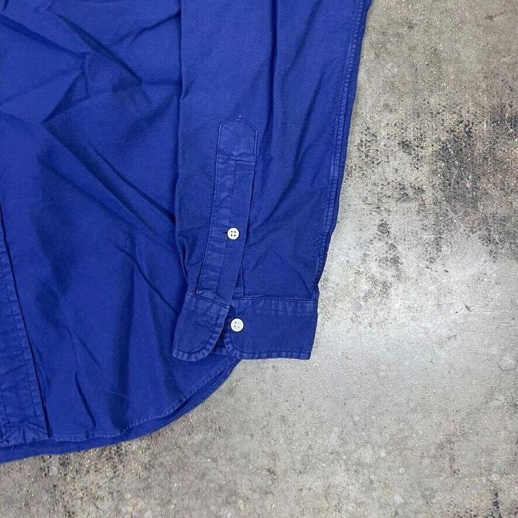 Ralph Lauren Shirt 90s Button Down Long Sleeve Top, Navy, Mens Small 5