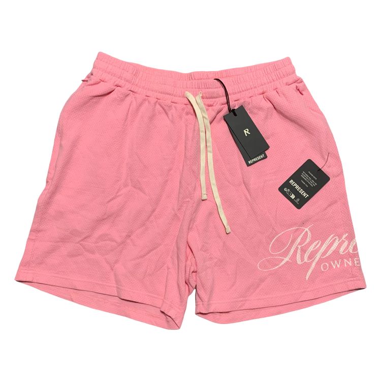 Represent XXL Shorts Owners Club Script Pink Woven Bottoms (RRP £95)