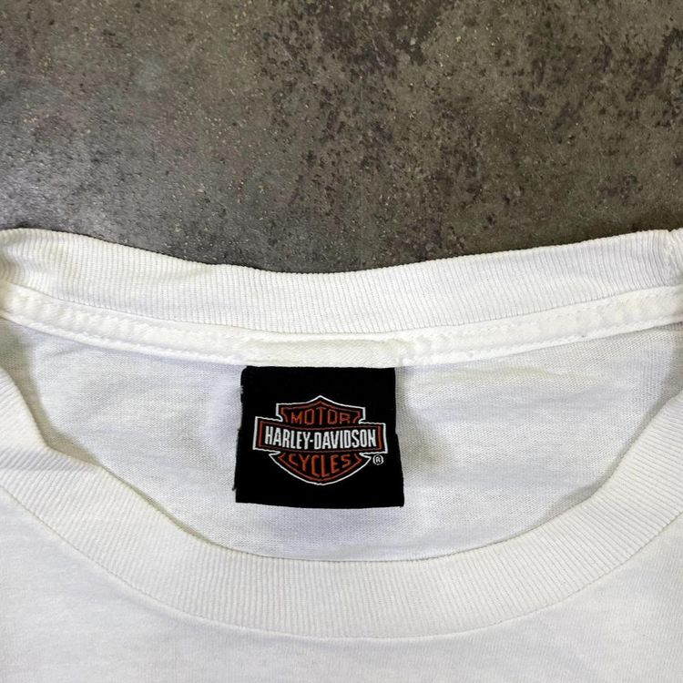 Harley Davidson T-Shirt Y2K USA Biker Graphic Short Sleeve Tee, White, Mens XL 7