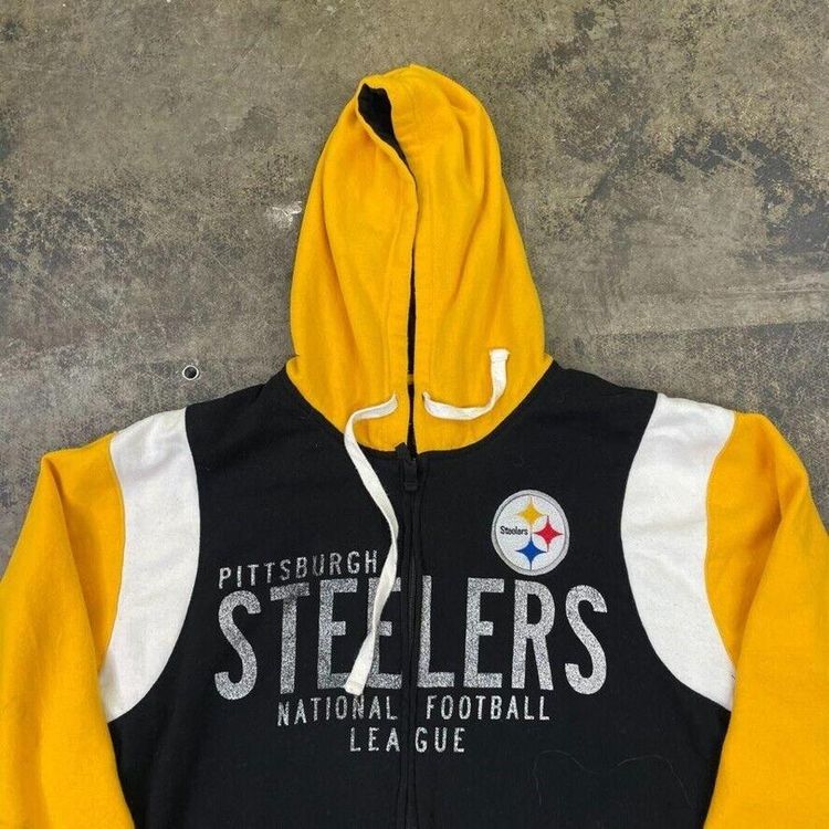 NFL Steelers Hoodie Football Sports Sweatshirt, Black, Mens Large 2
