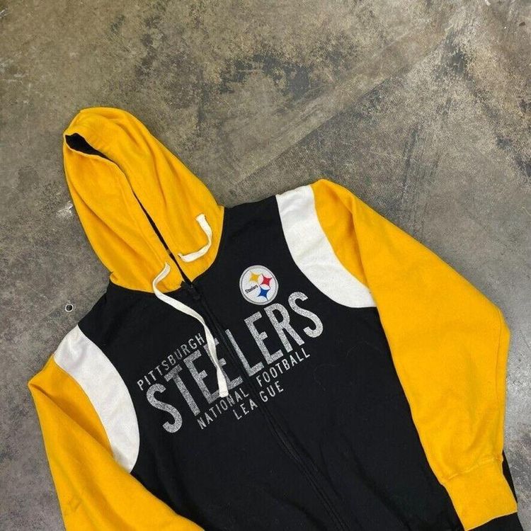 NFL Steelers Hoodie Football Sports Sweatshirt, Black, Mens Large 3