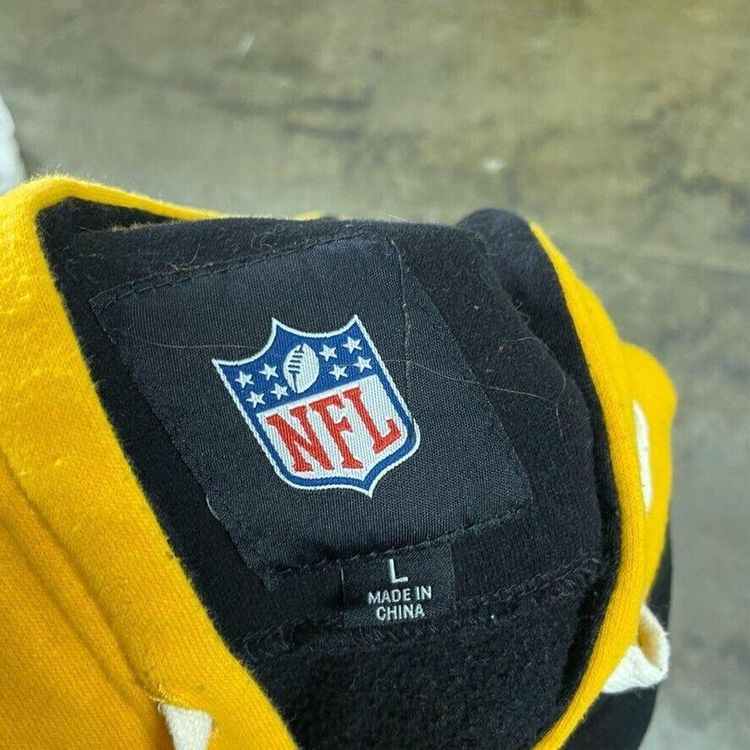 NFL Steelers Hoodie Football Sports Sweatshirt, Black, Mens Large 8