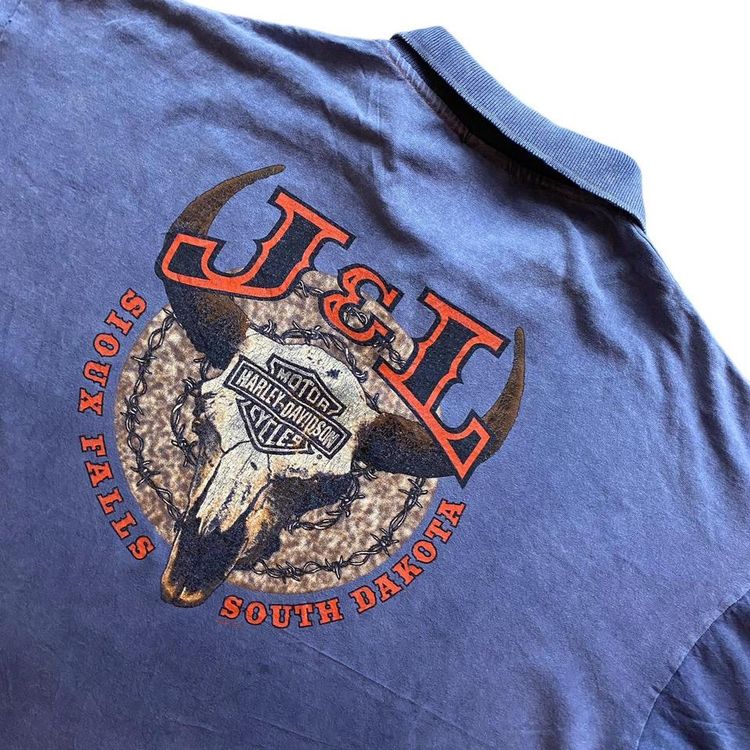 Vintage Harley Davidson 1997 J&L Sioux Falls South Dakota graphic print polo t shirt 2