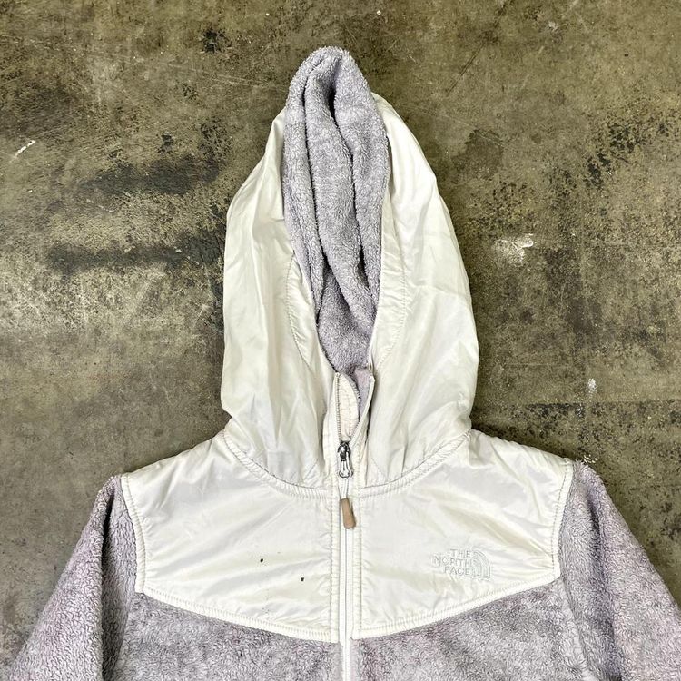 The North Face Fleece Teddy Soft Y2K Full-Zip Outdoor Jacket, Grey, Womens Small 2