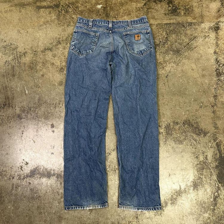 Carhartt Jeans Original Fit Carpenter Denim Workwear Trousers, Blue, Mens 36 5