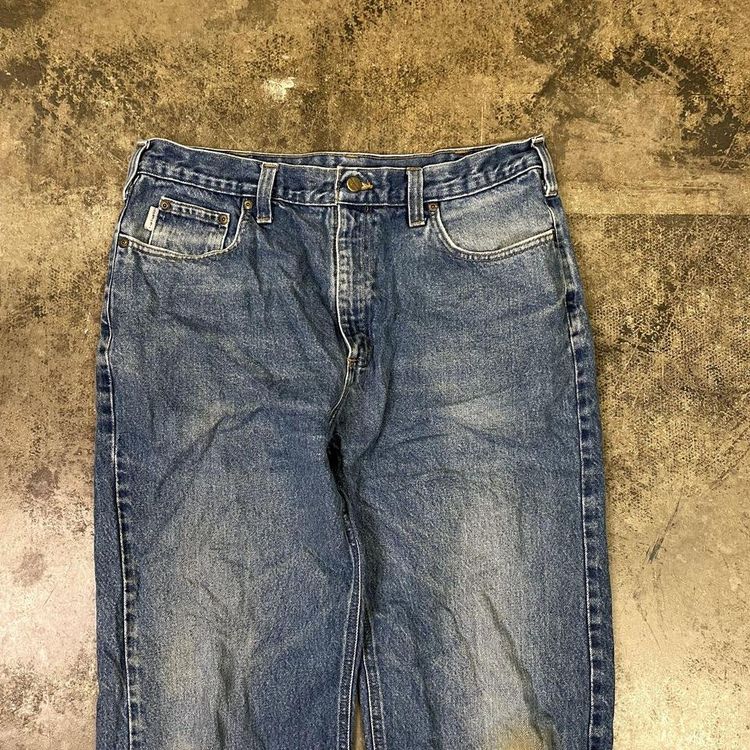 Carhartt Jeans Original Fit Carpenter Denim Workwear Trousers, Blue, Mens 36 3