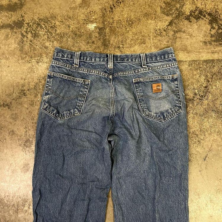 Carhartt Jeans Original Fit Carpenter Denim Workwear Trousers, Blue, Mens 36 7