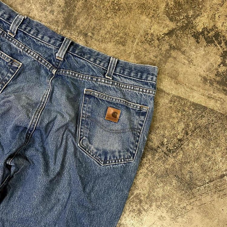 Carhartt Jeans Original Fit Carpenter Denim Workwear Trousers, Blue, Mens 36 8