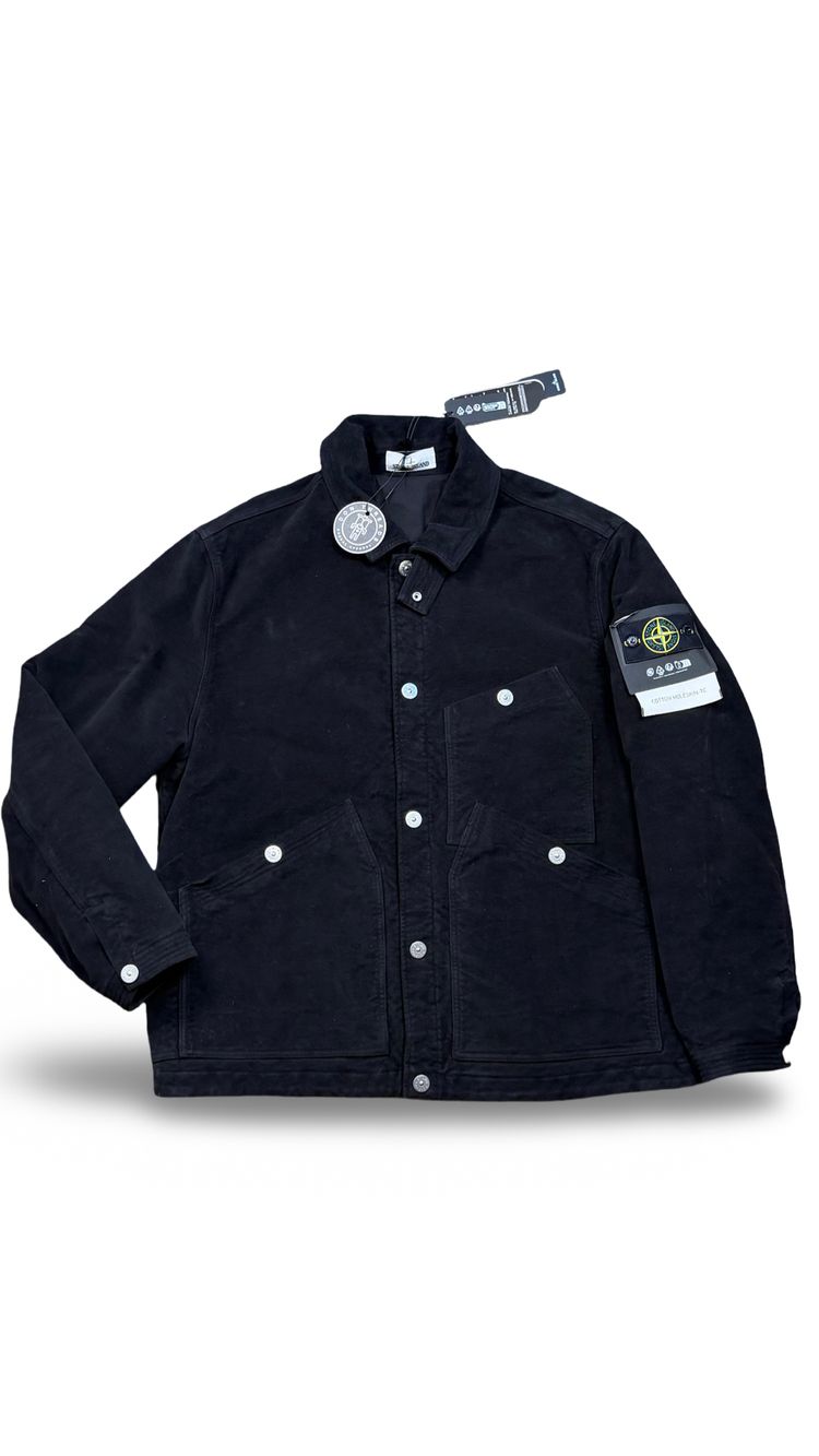 Stone Island Black Cotton Moleskin-TC