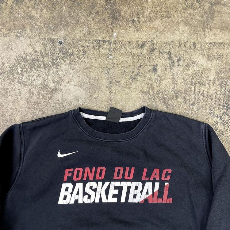 Nike Sweatshirt Y2K Spellout Basketball Sweater, Black, Mens Large image 2