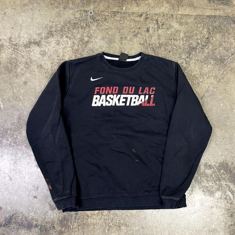 Nike Sweatshirt Y2K Spellout Basketball Sweater, Black, Mens Large image 1