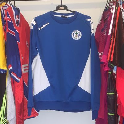 Mens Wigan Athletic 2017/18 Kappa Training Football Sweatshirt Jumper Blue Medium 1