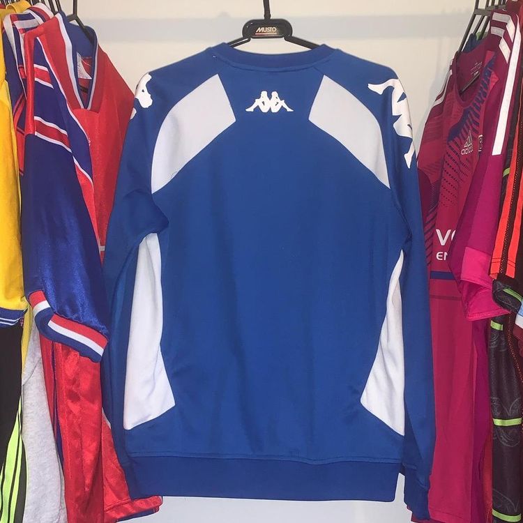 Mens Wigan Athletic 2017/18 Kappa Training Football Sweatshirt Jumper Blue Medium 2
