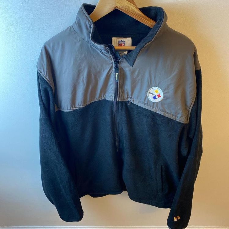 Vintage Pittsburgh steelers nfl jacket fleece. Insane piece. Black and brown/grey