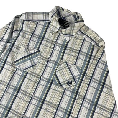 Vintage Animal Skater Long Sleeve Shirt White Blue Patterned Medium 1