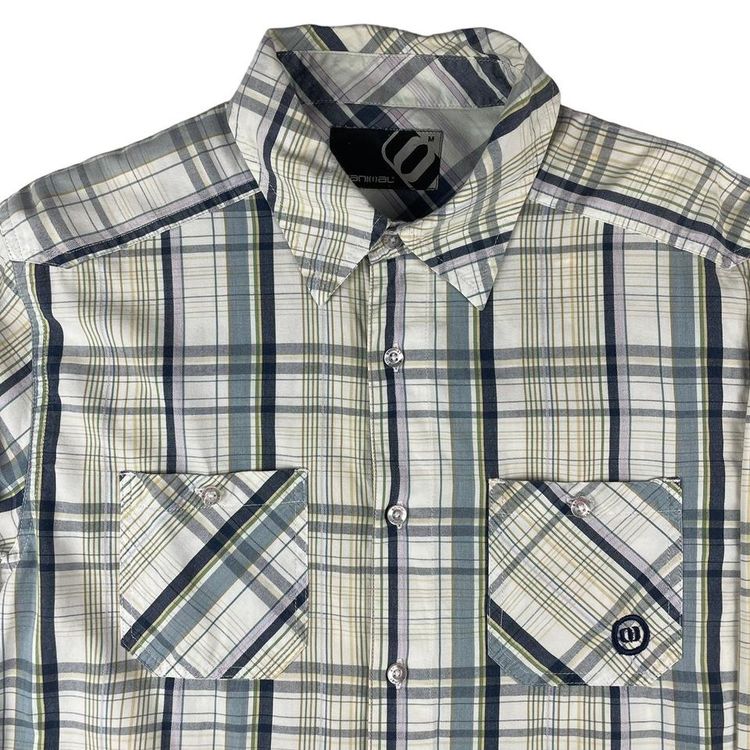 Vintage Animal Skater Long Sleeve Shirt White Blue Patterned Medium 3