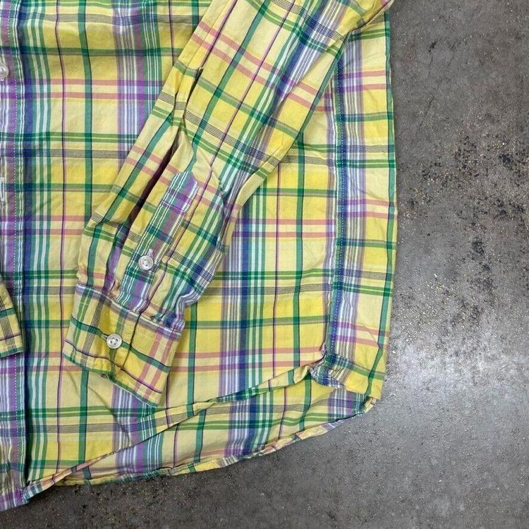 Polo Ralph Lauren Dress Shirt Checkered Y2K Button Down, Yellow, Womens XL 8