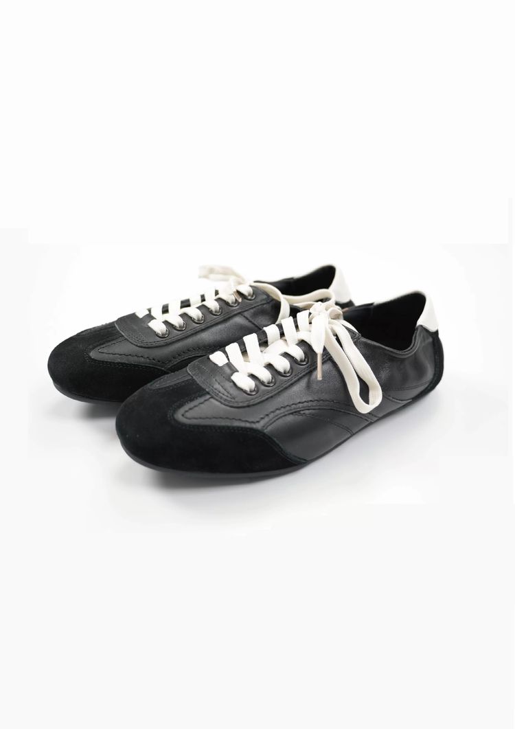 Other Black And White Lace-Up Sneakers product image