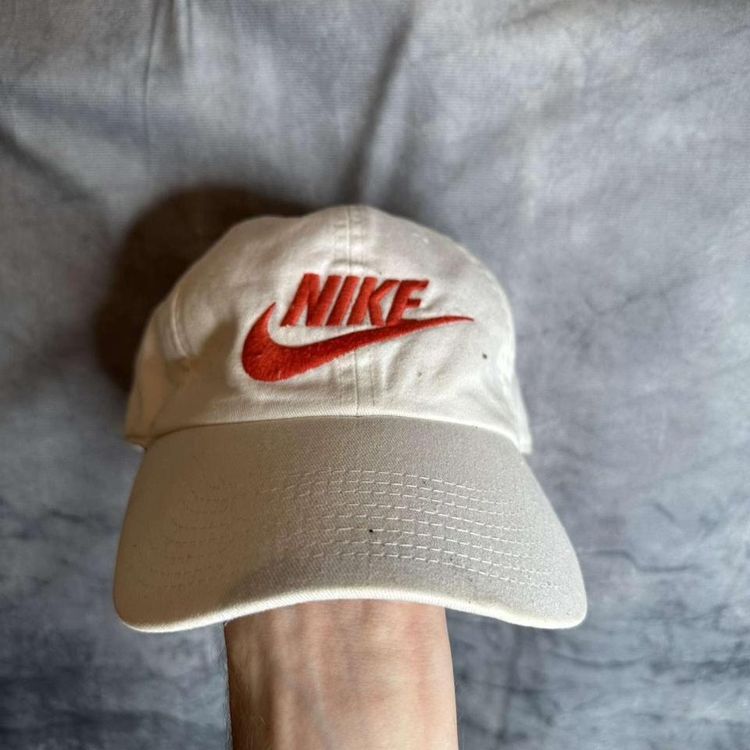 Nike red and white cap