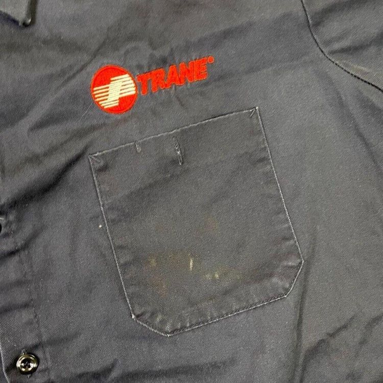 Red Kap Shirt Y2K Short Sleeve Button Up Workwear Top, Navy, Mens XL image 7