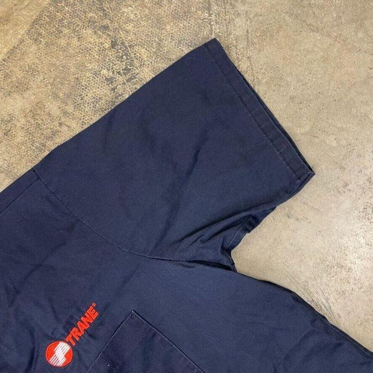 Red Kap Shirt Y2K Short Sleeve Button Up Workwear Top, Navy, Mens XL image 4