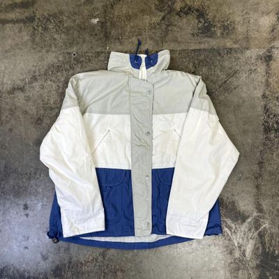 Mulberry Street Rain Jacket Y2K Full Zip Sports Windbreaker Coat, Blue, Mens XL 1