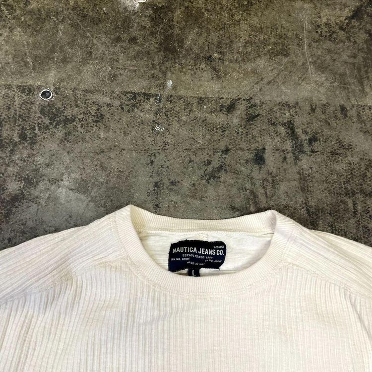 Nautica Jumper Knit Pullover Knitted Sweater, Cream, Mens Large 6