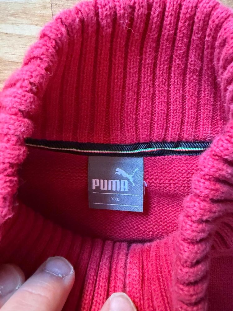 Puma Red Zip-Up Sweater With Ferrari Logo image 8