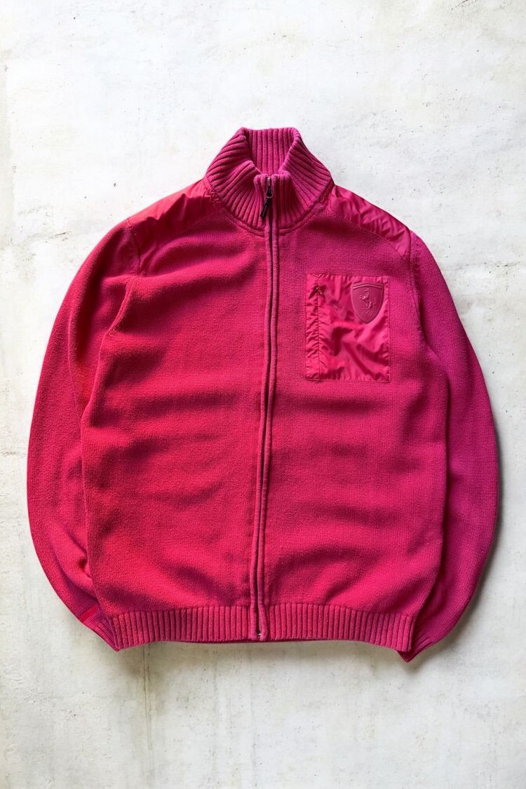 Puma Red Zip-Up Sweater With Ferrari Logo image 1