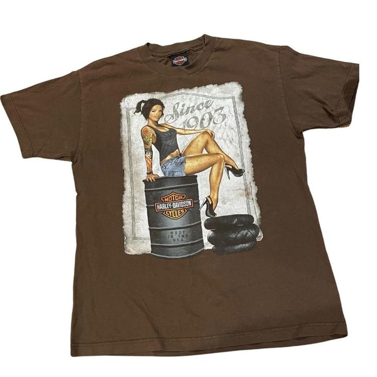 Harley Davidson Brown Harley Davidson Heritage Graphic print t-shirt large product image