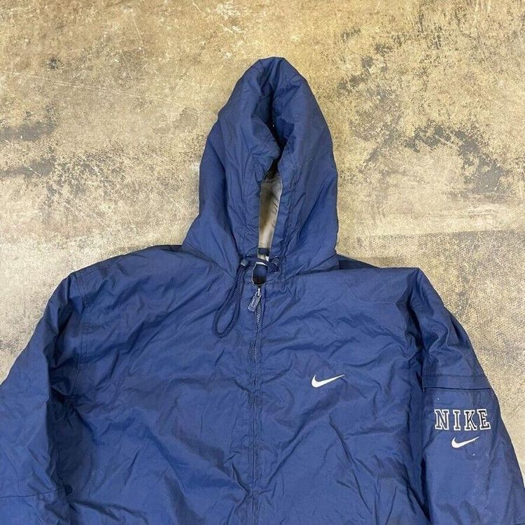 Nike Rain Jacket Y2K Full Zip Hooded Sports Coat Blue, Mens XL 2