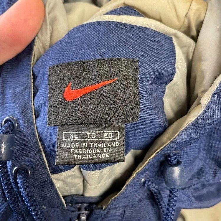Nike Rain Jacket Y2K Full Zip Hooded Sports Coat Blue, Mens XL 5