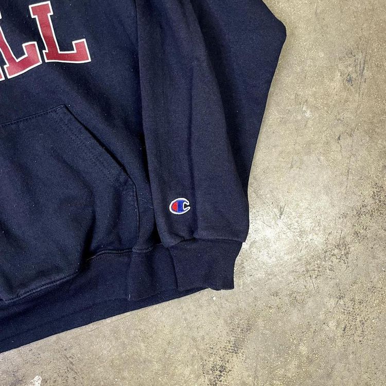 Champion Hoodie College USA Vintage Y2K Sports Sweatshirt, Navy Blue Mens Medium 2