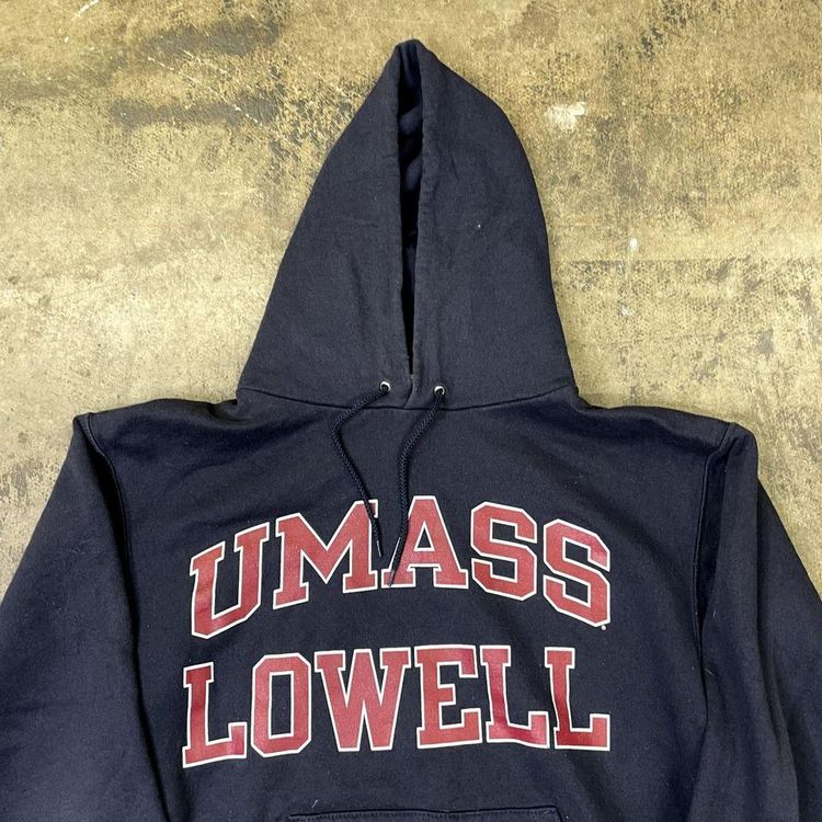 Champion Hoodie College USA Vintage Y2K Sports Sweatshirt, Navy Blue Mens Medium 4