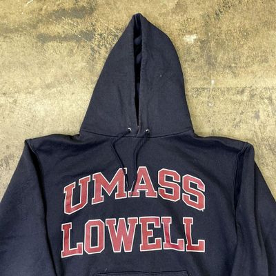 Champion Hoodie College USA Vintage Y2K Sports Sweatshirt, Navy Blue Mens Medium 4