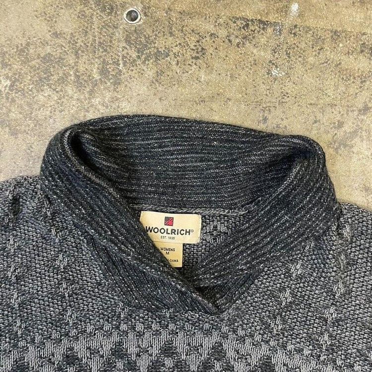 Woolrich Jumper Wool Knitted Mock USA Sweater, Grey, Womens Medium 7