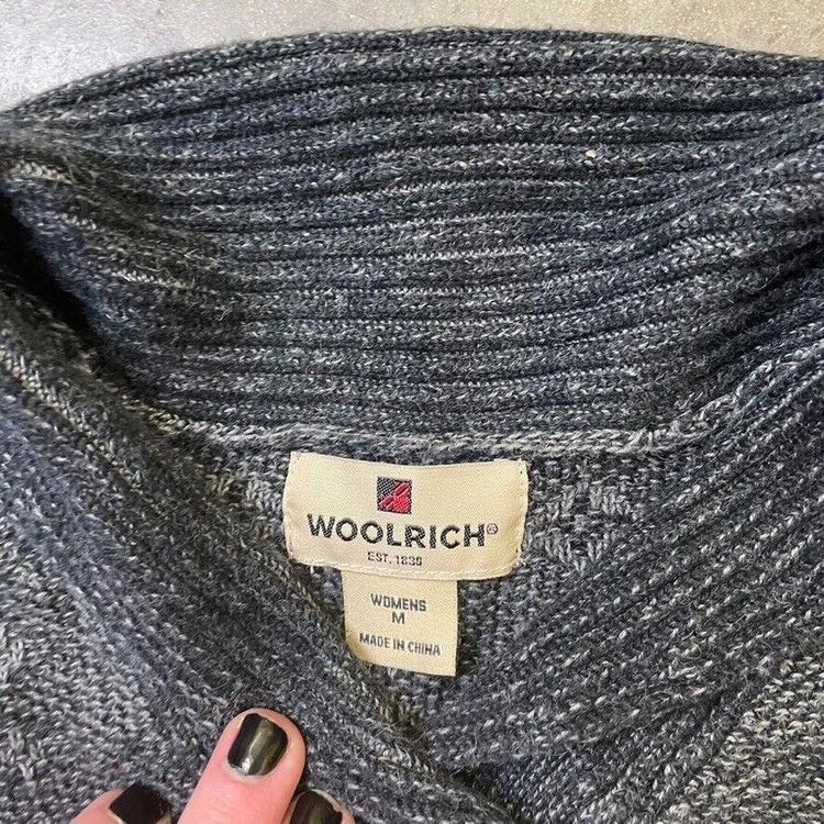 Woolrich Jumper Wool Knitted Mock USA Sweater, Grey, Womens Medium 8