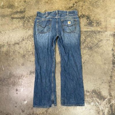 Carhartt Jeans Relaxed Fit Carpenter Denim Workwear Trousers, Blue, Mens 38 2